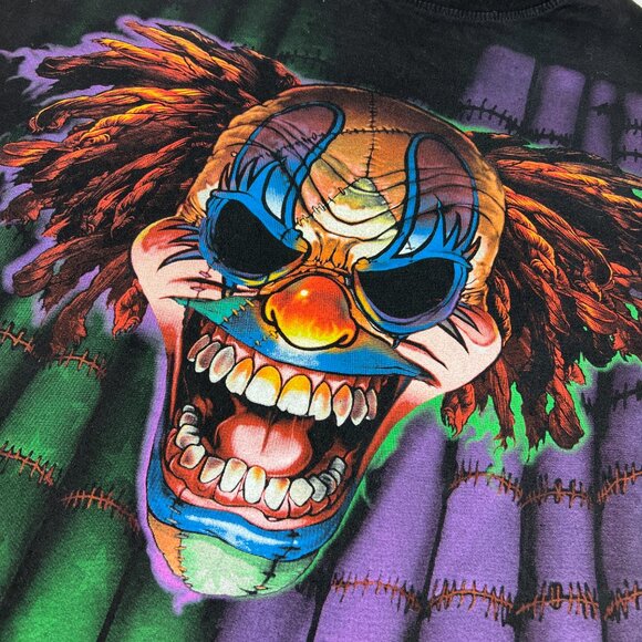 2009 Liquid Blue Killer Circus Clowns Shirt Extra Extra Large Black Faded Tee - Picture 3 of 12